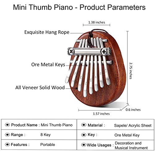 Kalimba 8 Teclas, Kalimba Portátil, Kalimba de Madera Profesional, Mini Kalimba Thumb Piano, Zeer Geschikt voor… - Image 8