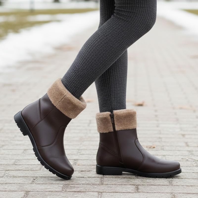 Image of FAUSTO Women High Top Side Zipper Platform Wedge Heel Formal Furr Boot | Winter High Ankle Slip On Boots
