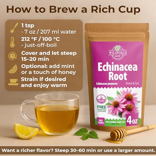 Image of 4 oz. Echinacea Root Herbal Tea (Crataegus L.) - 113g Dried Echinacea Root Tea Raiz de Equinacea