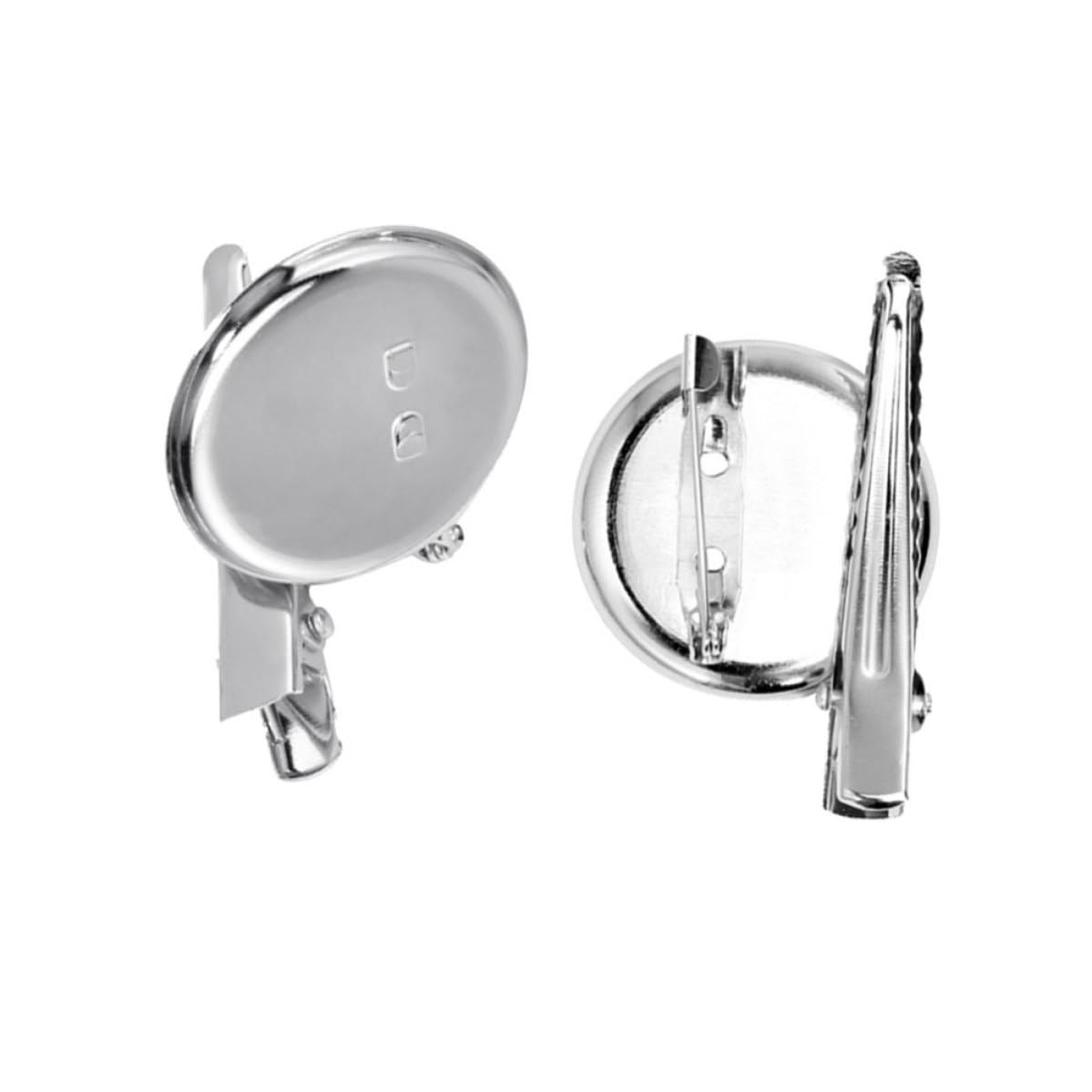 Base de broche para suéteres artesanales con clip de cocodrilo de 2cm plata para ropa 8