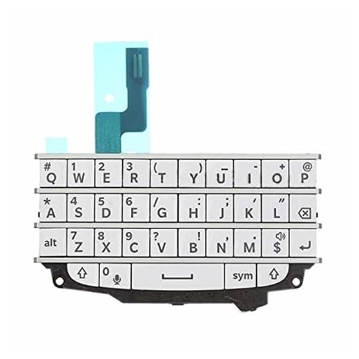 BisLinks® blanco teclado QWERTY inglés con conexión teclado botones Flex de reemplazo Para Blackberry Q10