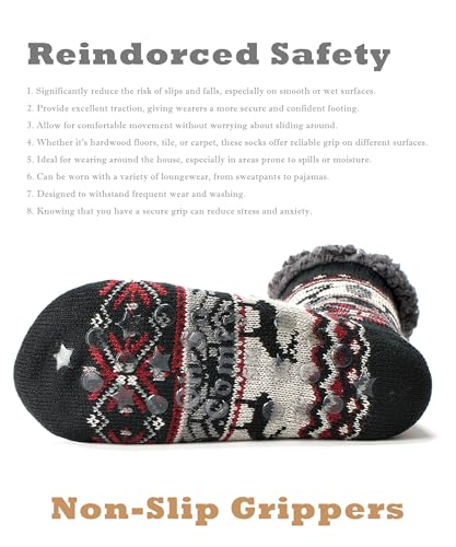 Cozylook Men's Fuzzy Slipper Socks - Non-Slip Grips, Thermal Winter Socks, Plush Sherpa Lined, Gifts & Stocking Stuffers4