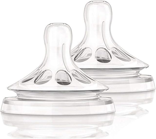 Philips Avent SCF043/27 Smoczek do Butelki dla Dzieci, Przezroczysty, 2 sztuki/3 m+