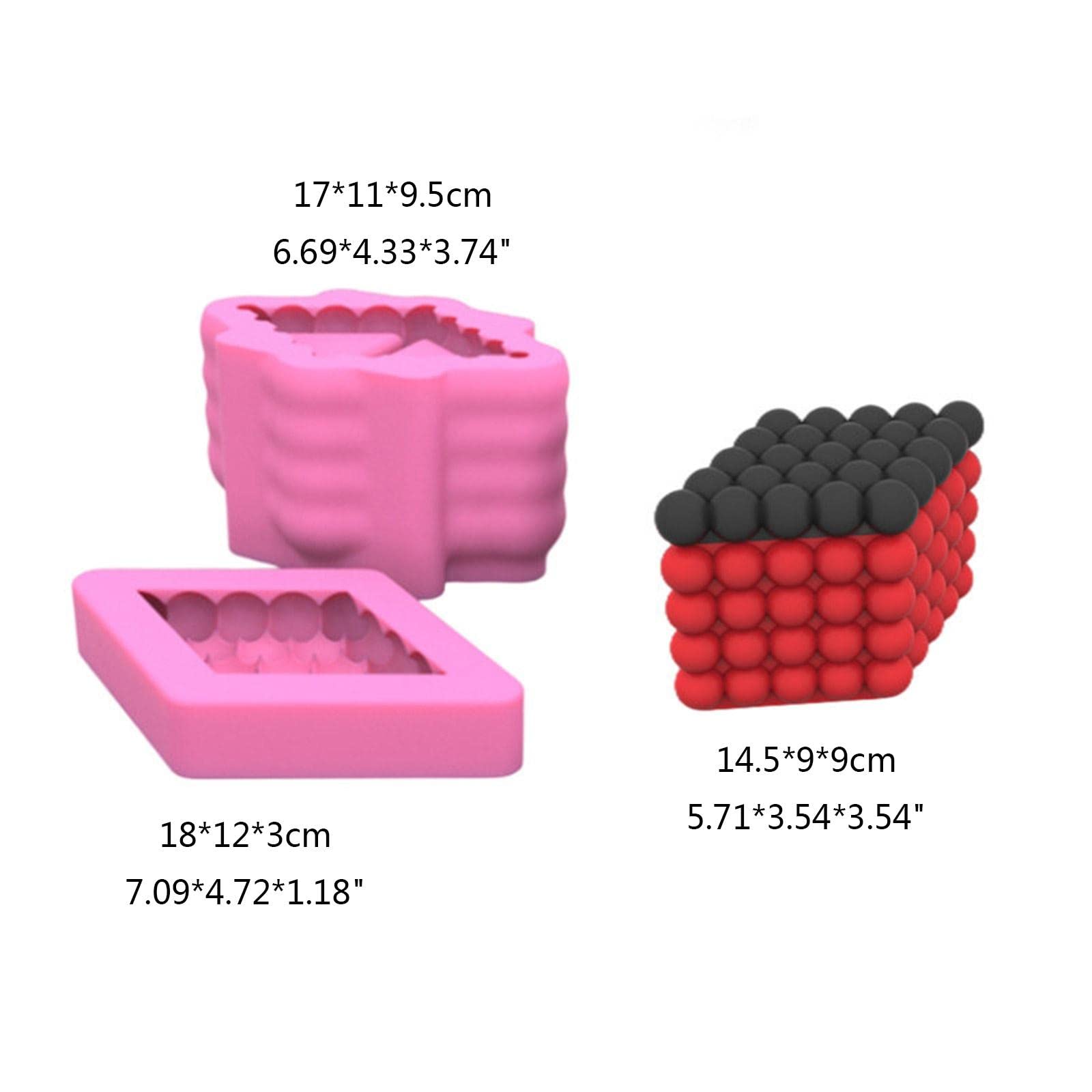 Stampo in silicone a forma di sfera sfaccettata a forma di triangolo, per gioielli, in resina, realizzato a mano, con coperchio