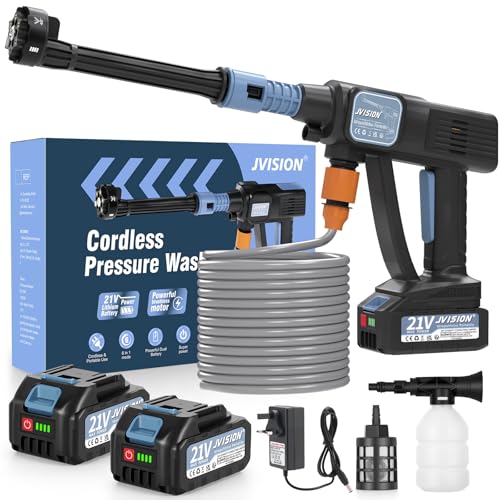 Cordless Pressure Washer Portable Power Washer for Patio & Car 6 in 1 Battery-Operated System with 5M Hose Jet Wash Tool with Dual Batteries High-Pressure Cordless Jet Cleaner