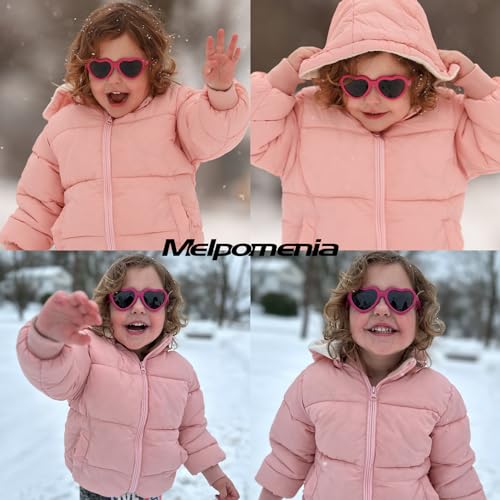 Heart Shaped Baby Polarized Sunglasses with Strap Adjustable Unbreakable Shades for Newborn Infant Age 0-24 Months2