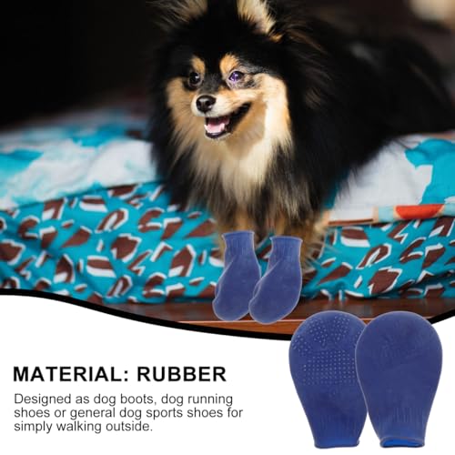 Image of UKCOCO Waterproof Dog Shoes Non-Slip Paw Covers for Outdoor Walking Protect Paws from Stones and Abrasive Surfaces Easy-on Pet Rain Boots 4 Pack