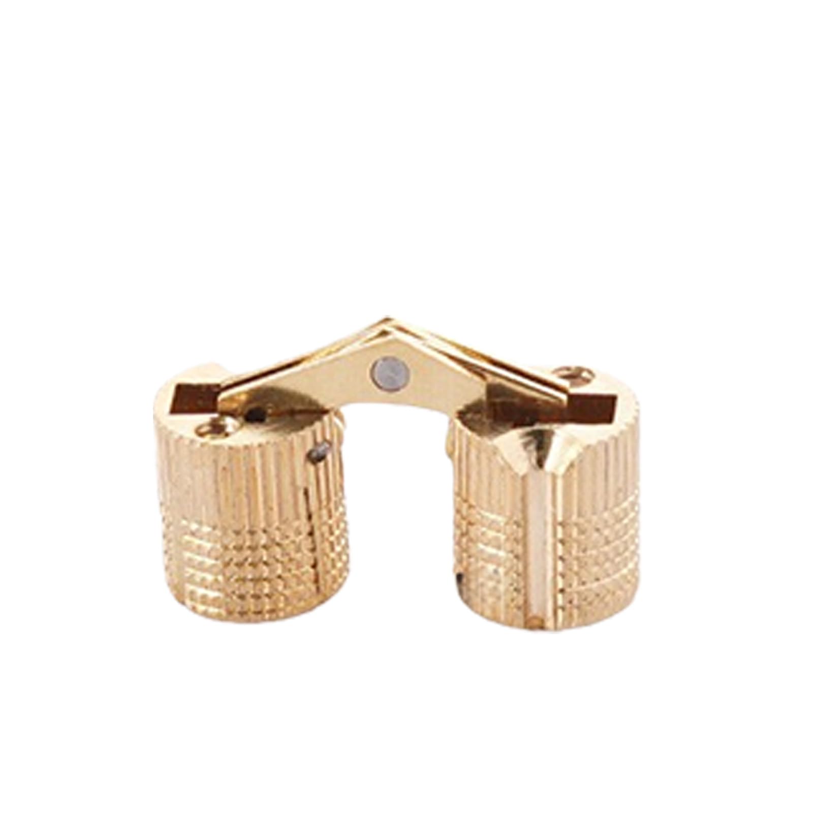Osniyaw Multicoloured 2 Pieces Brass Furniture Hinges Cylindrical Concealed Hinge Small Box Door Hardware 180 Degree Opening Angle Furniture Brass Concealed Cylindrical Small Barrels For Jewelry Keepsake Box