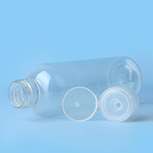 Miniatura 3 de ccHuDE 8 botellas de viaje de plástico de 3.4 fl oz, recipiente dispensador transparente vacío, botella de líquidos recargables con tapa abatible