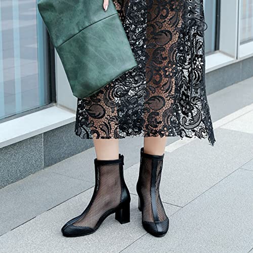 Bottes en maille avec fermeture éclair arrière et talon de 2,36 pouces - 5