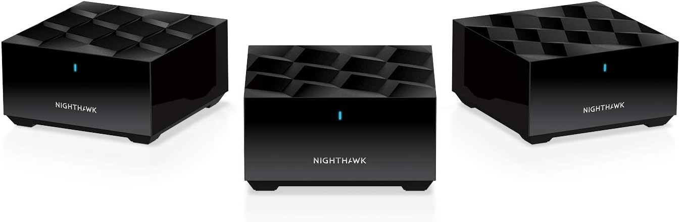 Netgear Nighthawk Whole Home Mesh WiFi 6 System (MK63) - AX1800 Router with 2 Satellite Extender, Coverage up to 4,500 sq. ft. and 25+ Devices, MK63