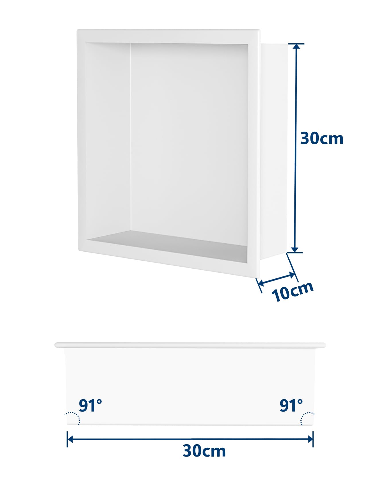 Nicchia Doccia Con LED - Acciaio Inox 30x30cm, Mensola Per Bagno - Foto 9