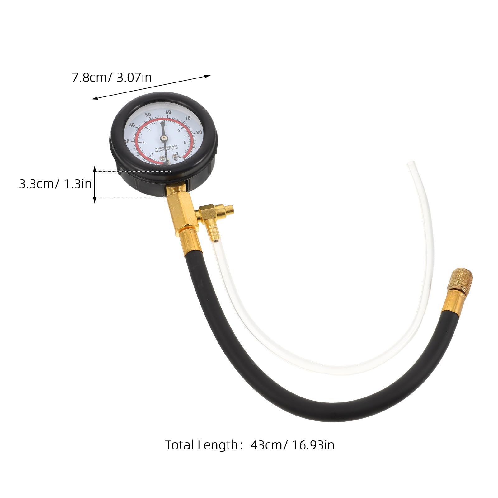 Generic Zestaw testera ciśnienia paliwa 1 szt.: manometr 0-100 PSI, tester pompy paliwa z przyłączami 9,49, 7,89, 6,3 – narzędzie diagnostyczne do samochodów benzynowych, ciężarówek i kamperów