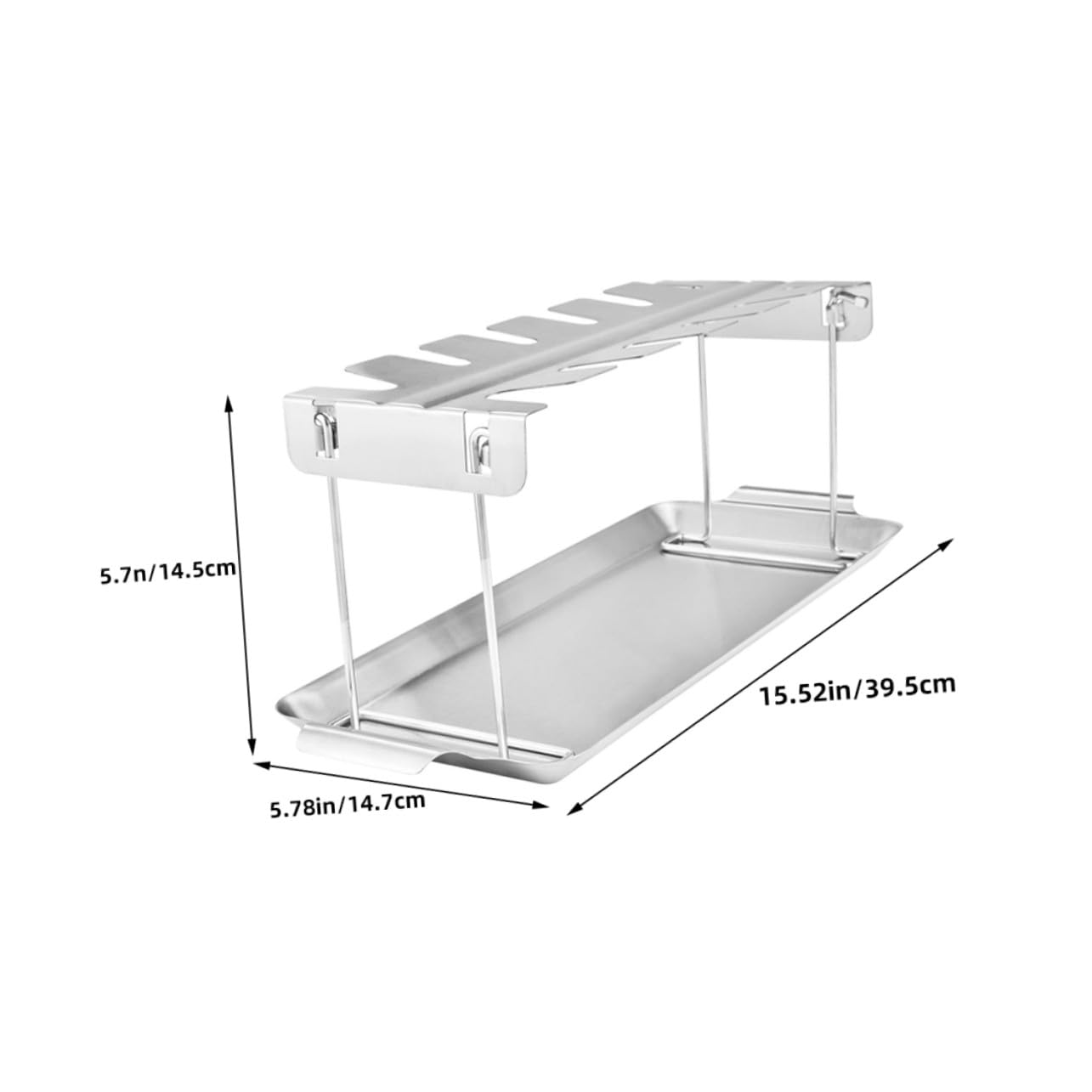 VILLCASE Soporte para Pollos Asados Plegable de Acero Inoxidable Resistente al Calor con Bandeja para Barbacoas al Aire para Camping y Fiestas Jardín para Asar Muslos y Alitas sin Volteo