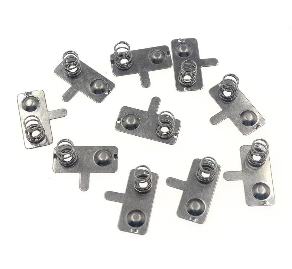 10Pcs Replacement Metal Batteries Spring Contact Plate Silver Semicircle For AA AAA Battery case 20x9mm