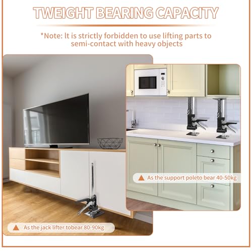 DBREAKS 3-in-1 Multi Arbeitssparender Arm mit Skala, 2Pcs 38CM Multifunktionale Handhebewerkzeug Bis zu 220 kg, mit Schrankwagenheberstützstange & Holzbearbeitungsklemmen, Arm Handwerkzeug Heber