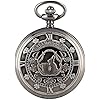 Zakhorloge, Black House Series Zakhorloge voor Heren Mode Grote Witte Wijzerplaat Quartz Zakhorloges voor Dames Voor Heren Dames Cadeau