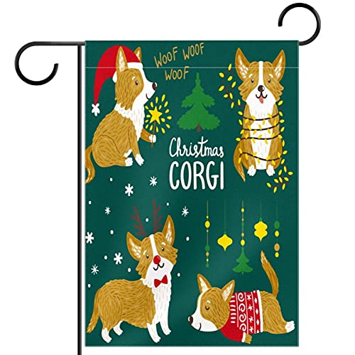 Drapeau de jardin de bienvenue Corgi de Noël pour partager la magie des fêtes en famille
