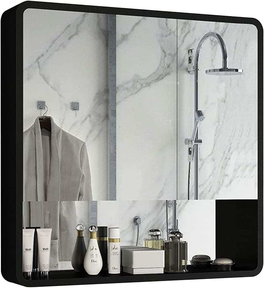Movo Badezimmer-Spiegelschrank Mit Doppeltüren – 91,4x66 Cm, Aluminium, 4 Verstellbare Glasregale