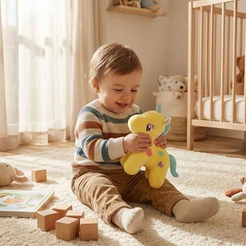 Image of TOYTALES Unicorn Soft Toy for Kids | Cute Plushie Stuffed Animal for Girls & Boys | Huggable Plush Toys for Baby | Adorable Unicorn Plushie Gift for Children | (25CM, Yellow)