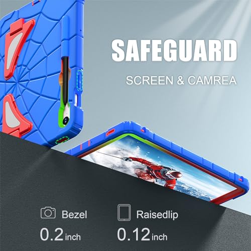 SIBEITU Case for Samsung Galaxy Tab S9 11 Inch/Galaxy Tab S9 FE 10.9 Inch 2023 for Kids with Screen Protector Stand, Kids Friendly Shockproof Case with Shoulder Strap for Samsung Tab S9/S9 FE, Blue
