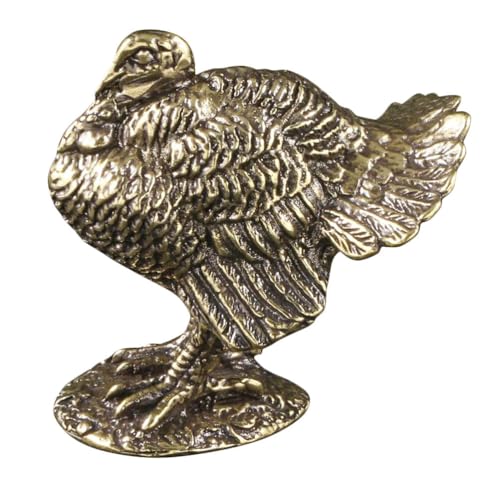 Toddmomy Mini Turkey Figurine Brass Turkey Decor Desktop Animal Statue 2.00 X 1.29 X 1.29 in Collectible Figurine for Desk Shelf Home Decor Thanksgiving Display