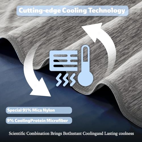 Image of Cooling Blanket King Size, Cooling Blankets for Hot Sleepers, Absorbs Heat to Keep Body Cool for Summer Nights Sweats, Cold Blanket for Bed Couch Sofa, Ice Blanket 90x108 Inches, Dark gray