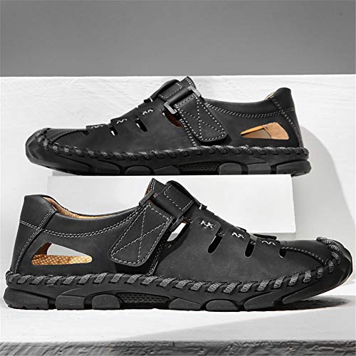 BIFINI Men's Handmade Leather Dress Sandals Adjustable Summer Walking Shoes4