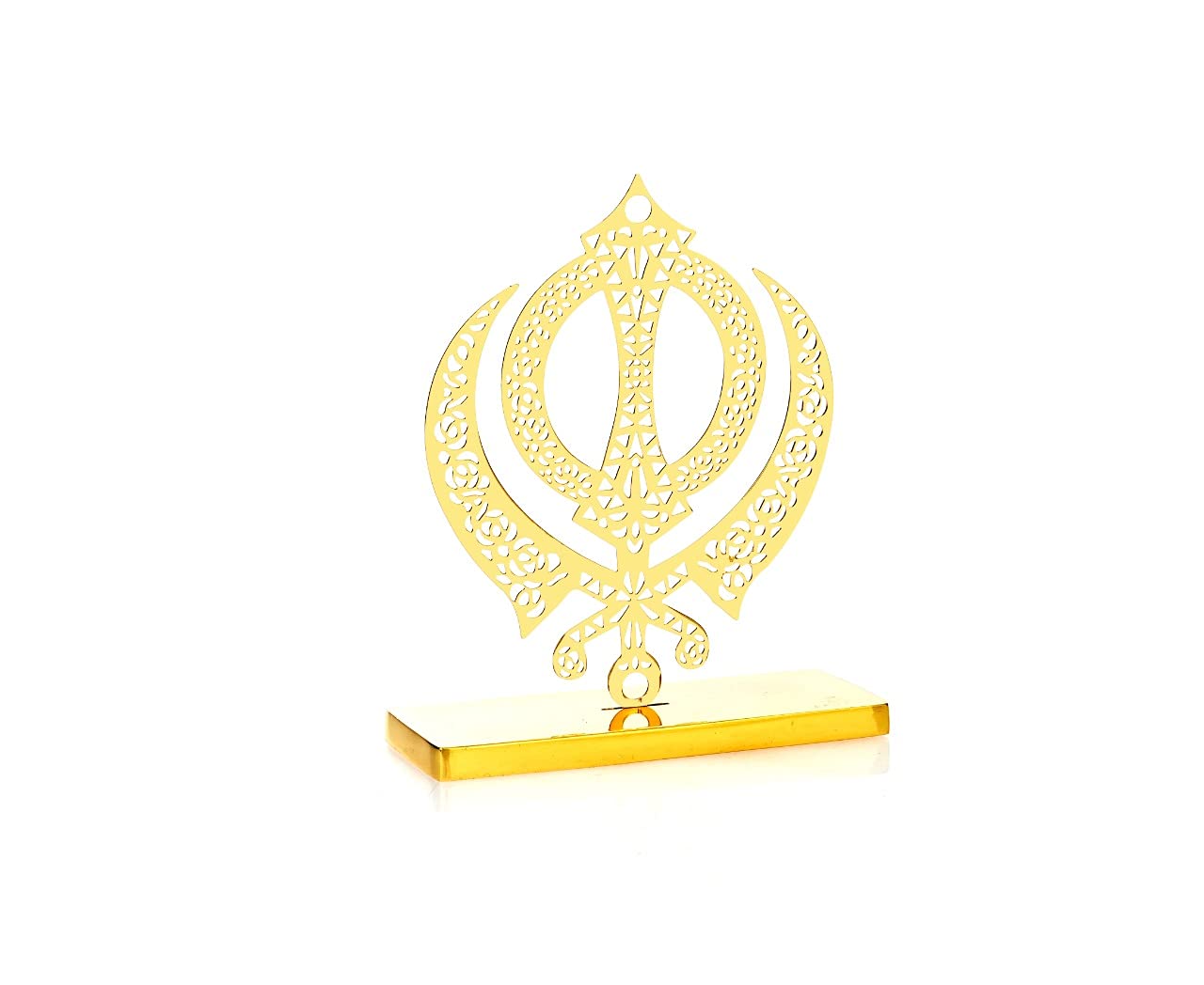 ADORAA's Khanda Desk/Car Dashboard D�cor Crafted in Brass with Golden Finish