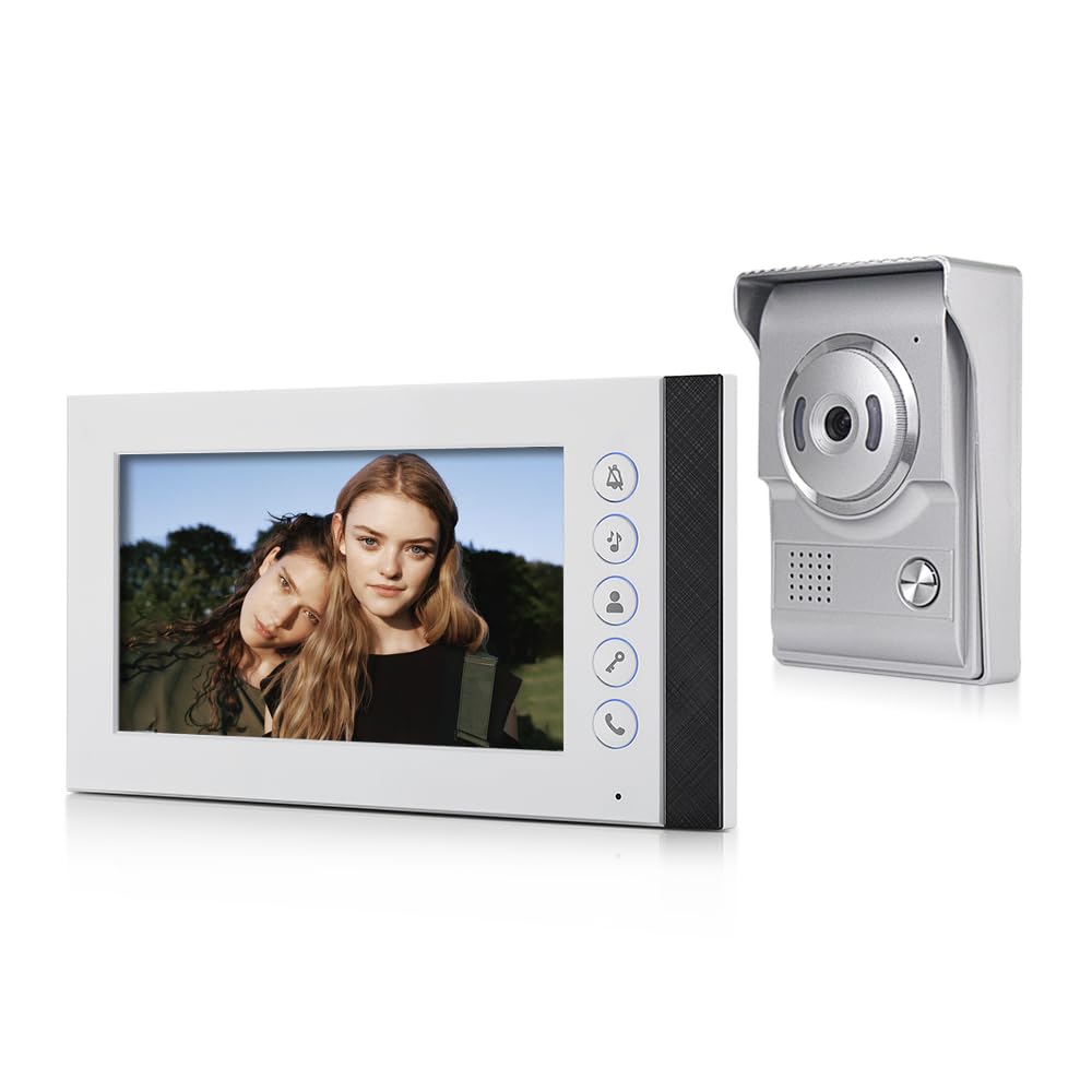 Cablato 7'' TFT Colore Sistema di Videocitofono Della Telecamera per la Casa 700TVL IR Visione Notturna Videocamera Esterna con Monitor Interni, Monitoraggio di Sblocco di Supporto