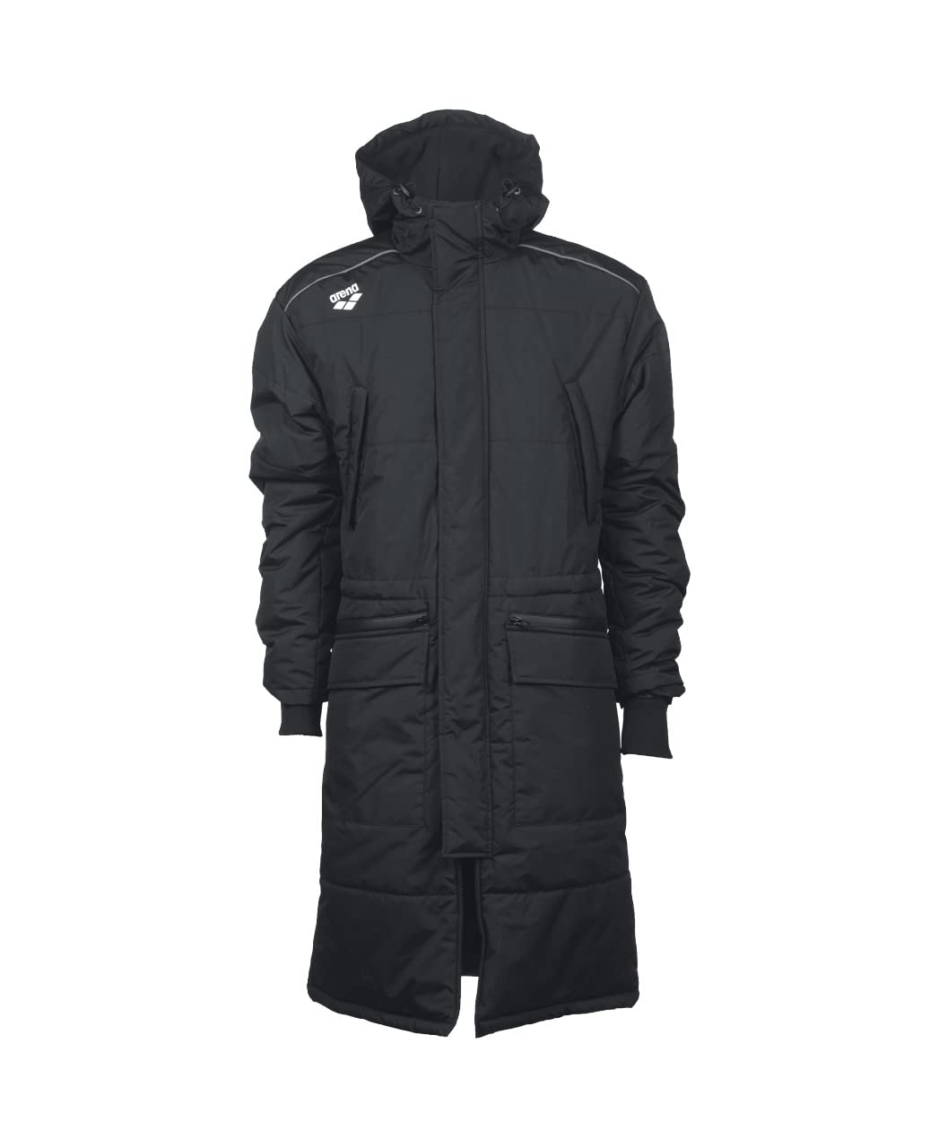 Photo 1 of ARENA Unisex Adult Team Swim Parka Solid Fleece Winter Coat Waterproof Long Jacket for Women and Men, Asphalt, XX-Small