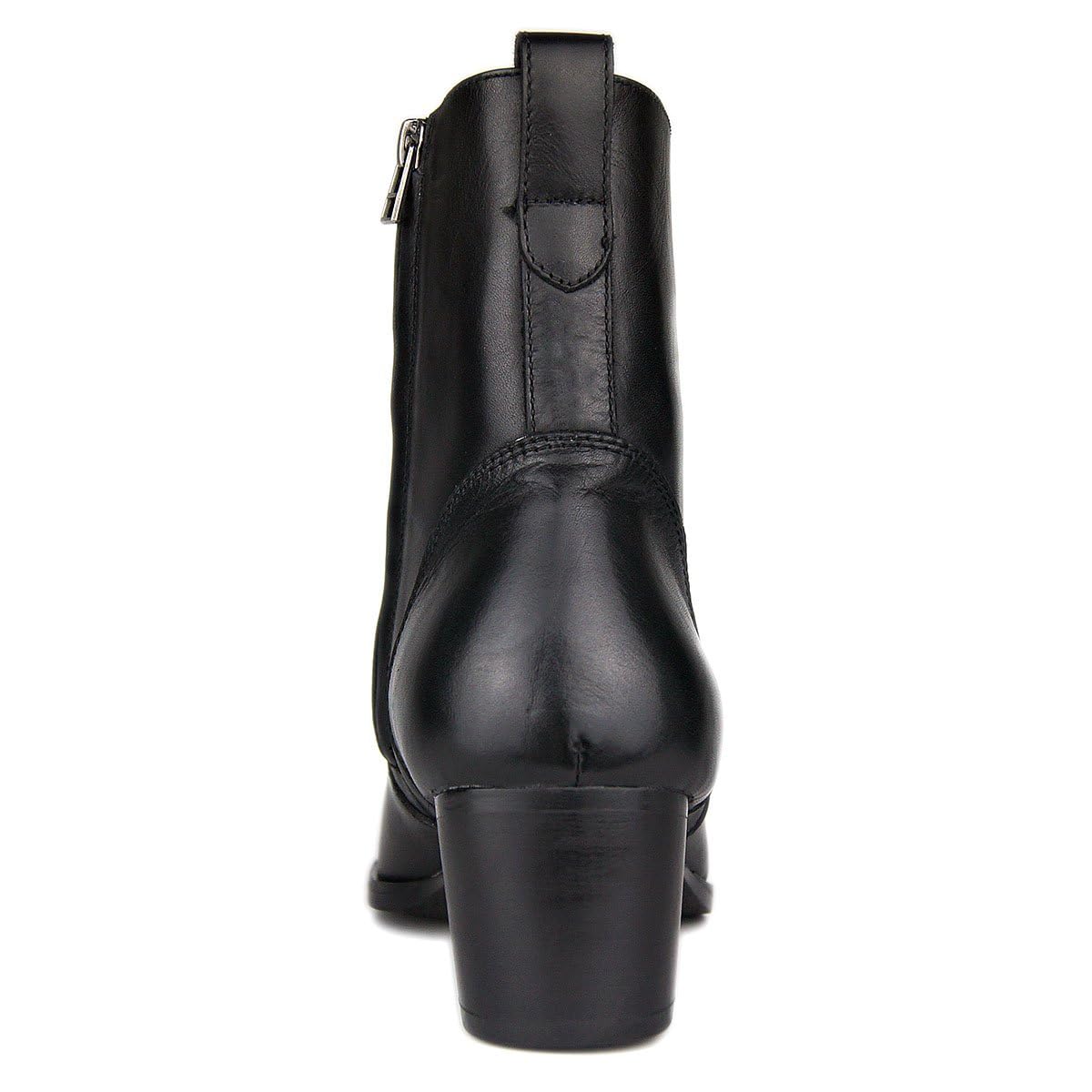 OSSTONE Men's Leather Chukka Dress Boots - Zipper-Up Ankle Boots With Casual Heel, Black