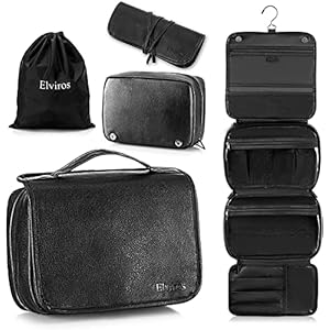 Elviros Toiletry Bag Hanging Travel Organizer for Men and Women, 3 in 1 Multifunctional Large Makeup Cosmetic Case for…