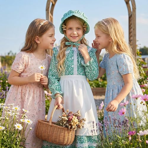 Disfraz Senior Pionero Floral Colonial para Niñas miniatura 2