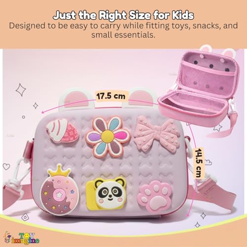 Image of Toy Imagine Cartoon Soft Silicone Crossbody Sling Bag for Girls Birthday Gift for Girls Waterproof Anti Fall Shoulder Purse Handbag Stationery Storage Bag Travel Gift for Children Students Girls