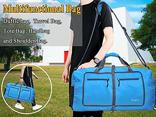 Image of Woogwin Travel Duffel Bag Large Foldable Waterproof Overnight Bag for Beach Swim Bags Pool Sports Gym