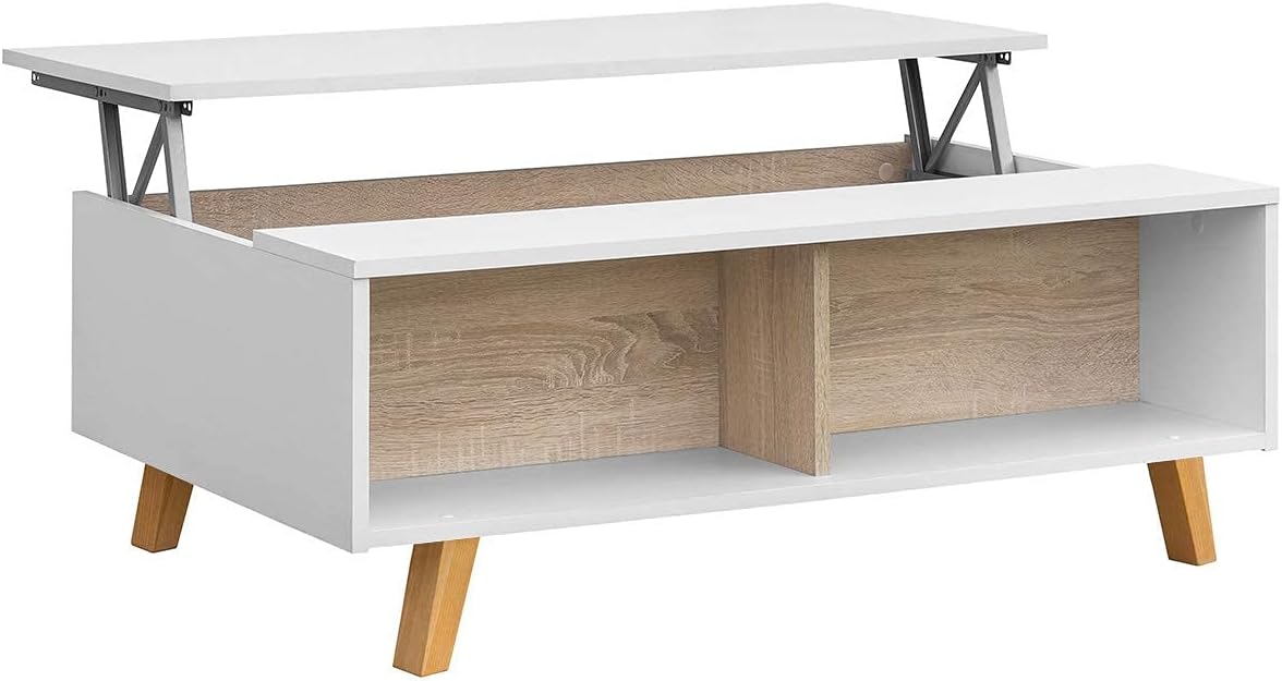 Höhenverstellbarer Couchtisch Mit Stauraum - Quadratischer Wohnzimmertisch