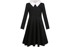 Girls Black Button Down Dress from Wednesday