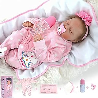 ZIYIUI 22 inches 55 cm Reborn Dolls Vinyl Soft Silicone Real Life Dolls Handmade Reborn Toddler Dolls Newborn Reborn Babies Toys (Sleeping Girl)