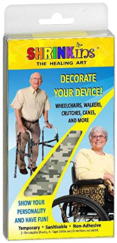 Medical Device Decorating Cover Kit | Fun Fashionable Shrink Wrap Decorations - Walkers Wheelchairs Canes Crutches IV Poles | Temporary Uses No Adhesive by Shrinkins The Healing Art | Adult & Teen