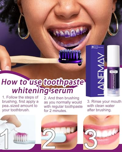 CHBCD 2PCS Original- Purple Teeth Whitening Toothpaste, Whitening Zahnpasta, Zahnfleckenentfernung, Lila Zahnpasta für Zahnaufhellung,Eine Schonende Pflege Des Zahnfleisches