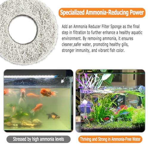 Image of Submersible Aquarium Filter for Fish Tank: Built-in 8W U - V with Timer Solve Green Water, 200GPH for 20-120 Gallon Tank with Ammonia Reducer, 6 in 1