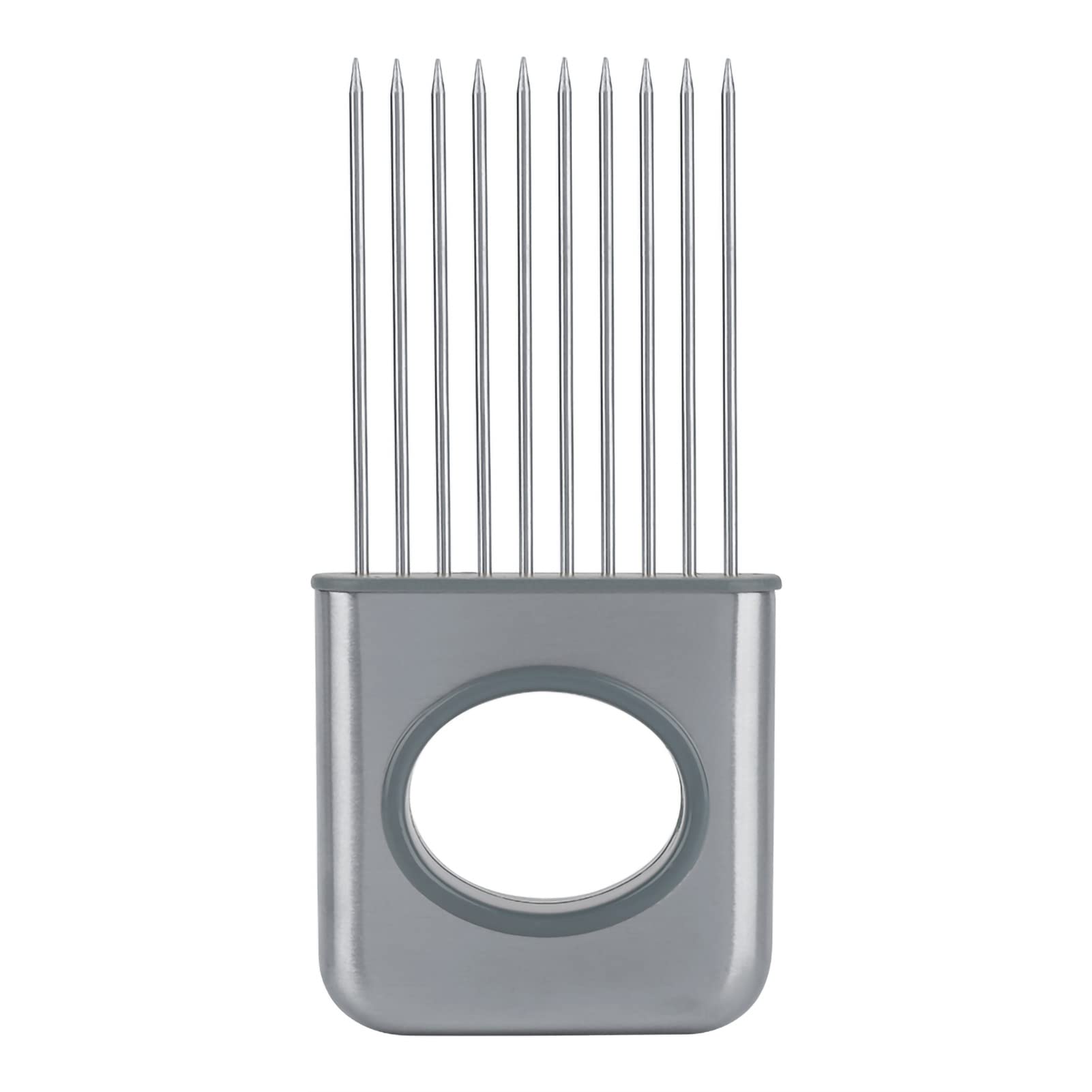FLEXMAN Onion Holder for Slicing, Stainless Steel Tomato Slicer Vegetable Cutter with 10 Prongs, Fruits Veg Meat Slicer for Slicing of Onions, Tomatoes, Avocados, Eggs