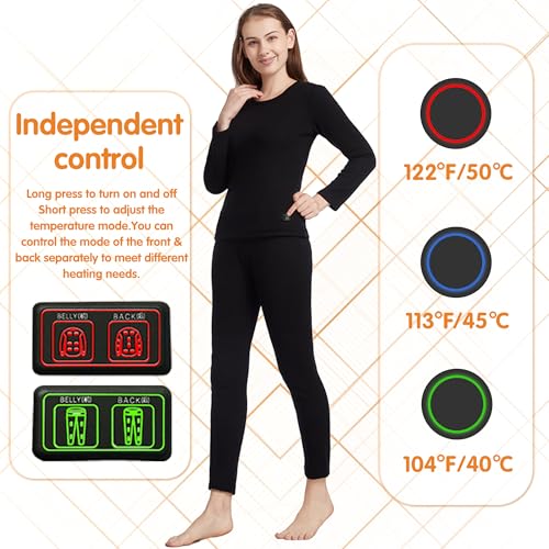 Heated Pants for Women, Electric Thermals Underwear Pant 16 Zones Rechargeable Heated Long Johns for Hunting Skiing3