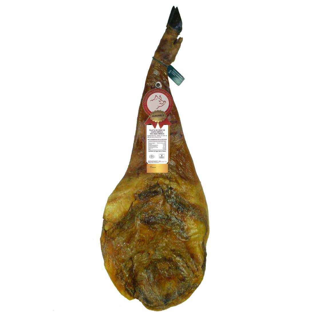Paleta de Cebo de Campo Ibérica 50% Raza Ibérica ¨JAMONREY¨ -SIN CONSERVANTES NI ADITIVOS- (Elija su peso ideal), (Entregas 24/48 Horas) (PALETA DE 5,5 A 6 KG. (Pieza Entera))