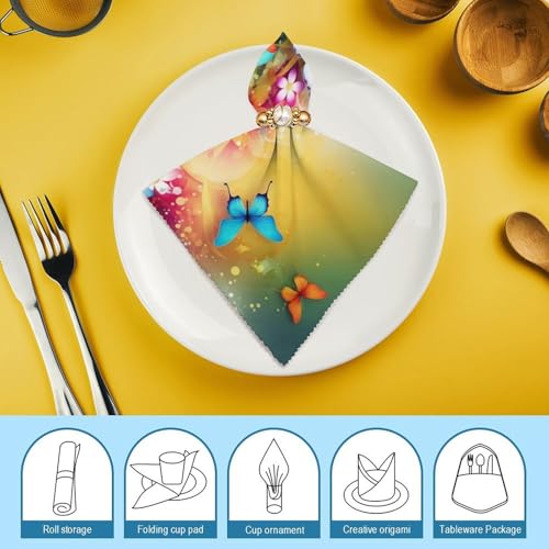 Servilletas de Tela con Mariposas - Set 4 Piezas miniatura 7