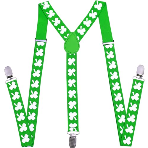 AMPIL St. Patrick's Day Suspenders Mens Suspender Adjustable Length, Durable Clips, Multiple Style to Choose (1PC Suspenders)