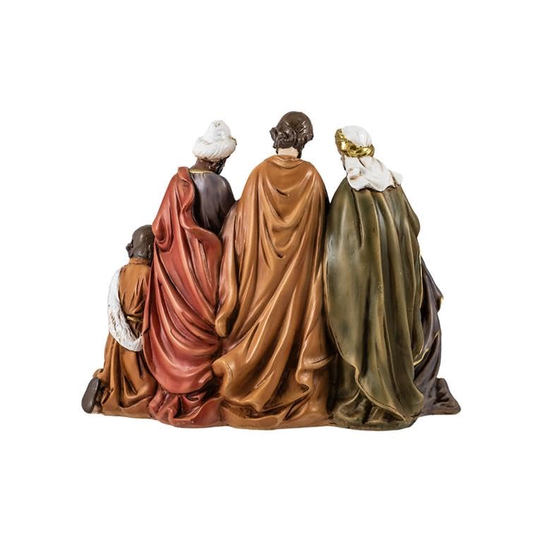 Misterio de 1 Pieza Nacimiento Clasico con Reyes y Pastor con Oveja de Resina Pintado a Mano 23x10x19 cm
