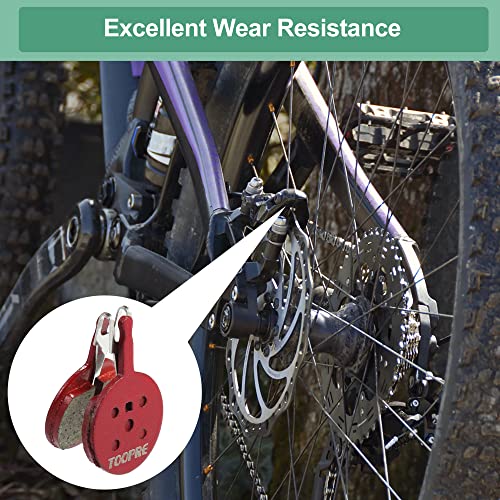 X AUTOHAUX 4 Pair Resin Disc Bike Brake Pads Replacement with Spring Leaf, Red - Image 3