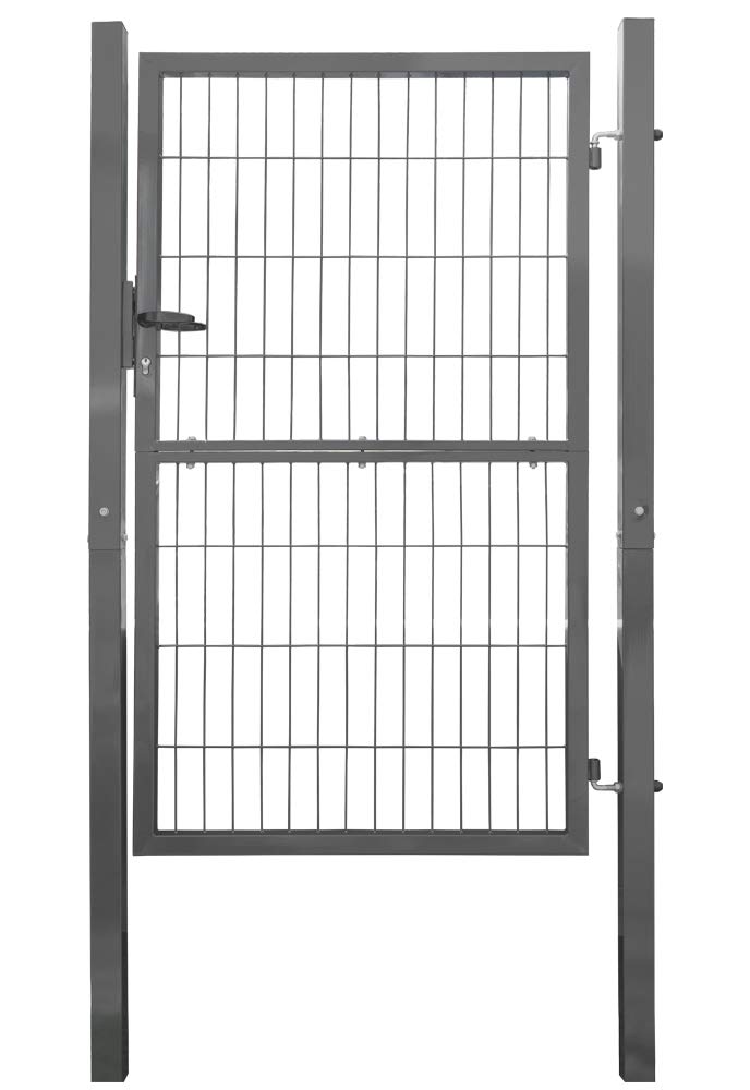 Puerta Jardín Metal Setos Cerradura Llaves Seguridad, Color/Altura de la Puerta:Antracita / 160 cm